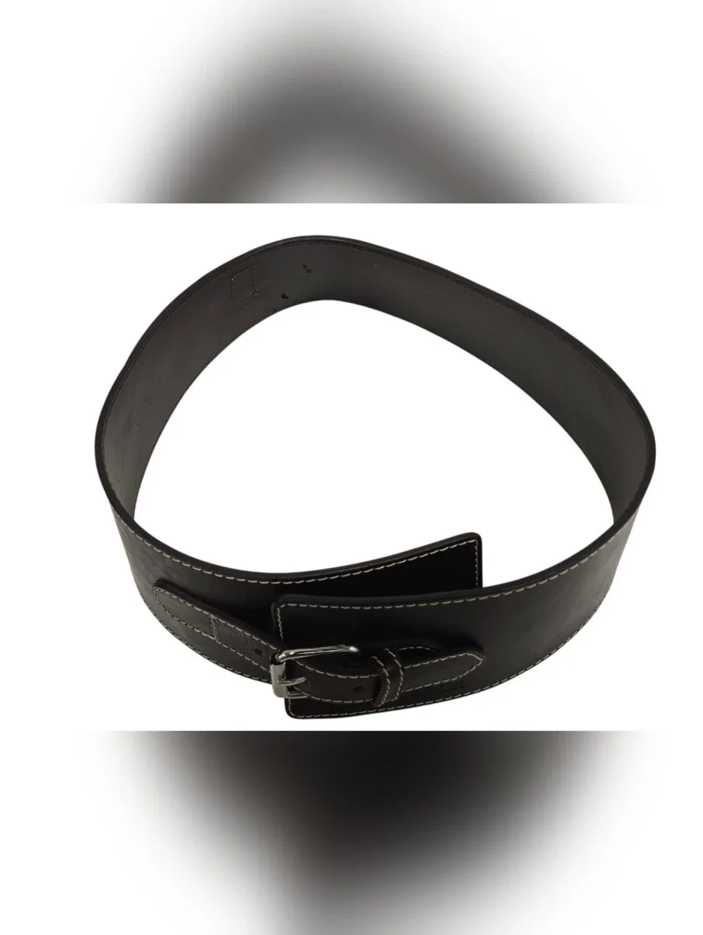 Ivan Grundahl‎ Dark Brown Leather Oversized Belt Sz 08